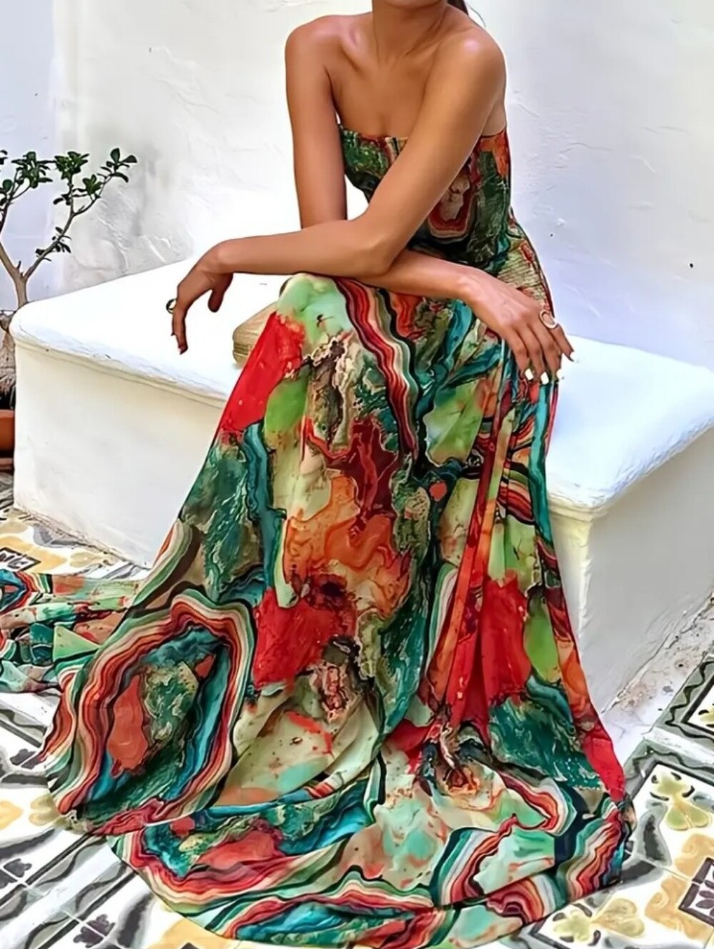 Clothh Spring Dresses | Womens Spring Summer Flared Hem Gown Dress Soft Fabric ...